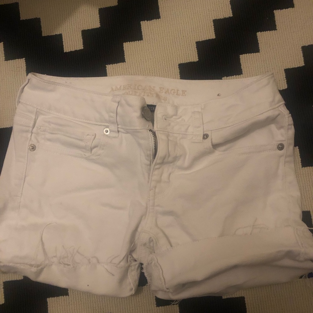 white jean shorts